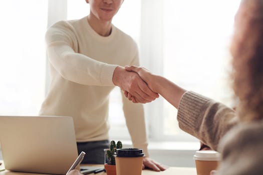 image of a person negotiating over coffee