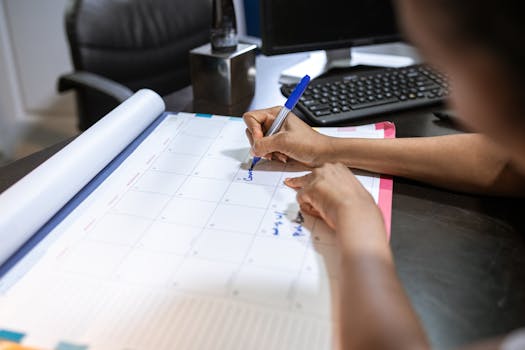 A calendar filled with deadlines and notes