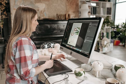 graphic designer working on a computer