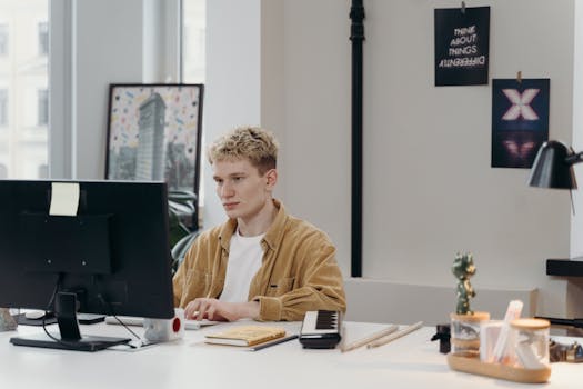 creative gig worker at a desk