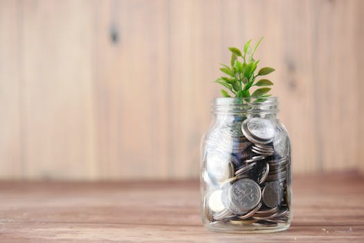 savings jar with coins