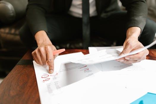 tax documents on a desk