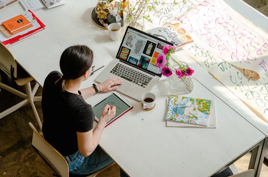 creative freelancer working on a laptop